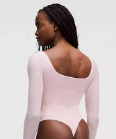 Wundermost Ultra-Soft Nulu Square-Neck Long-Sleeve Bodysuit | Women's Bodysuits