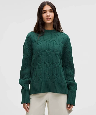 Cable-Knit Oversized Crewneck | Women's Sweaters