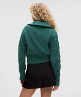 Cable-Knit Oversized Half Zip | Women's Sweaters