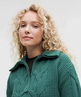 Cable-Knit Oversized Half Zip | Women's Sweaters