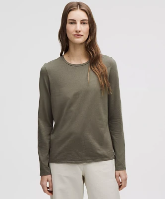 Organic Cotton Crewneck Long-Sleeve Shirt | Women's Long Sleeve Shirts