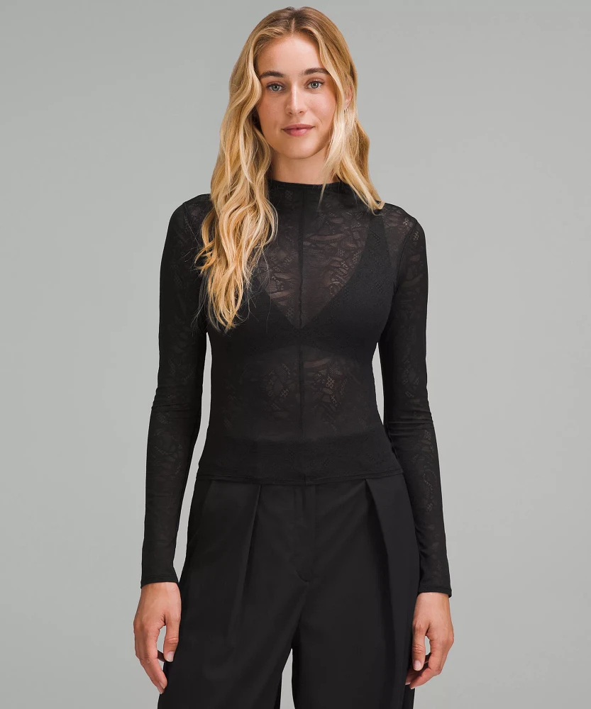 Lace Long-Sleeve Shirt | Women's Short Sleeve Shirts & Tee's