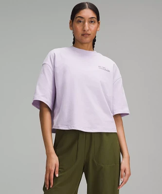 Brushed Heavyweight Cotton Cropped Crew T-Shirt | Women's Short Sleeve Shirts & Tee's