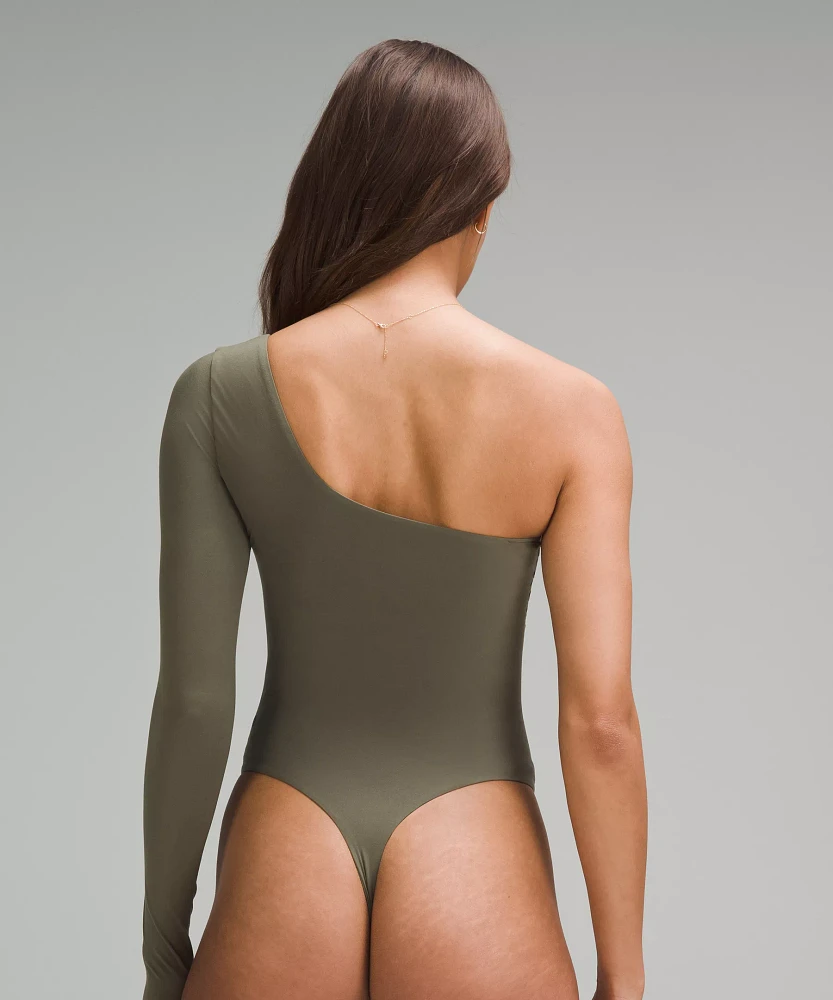 Wundermost Ultra-Soft Nulu Long-Sleeve One-Shoulder Bodysuit | Women's Long Sleeve Shirts