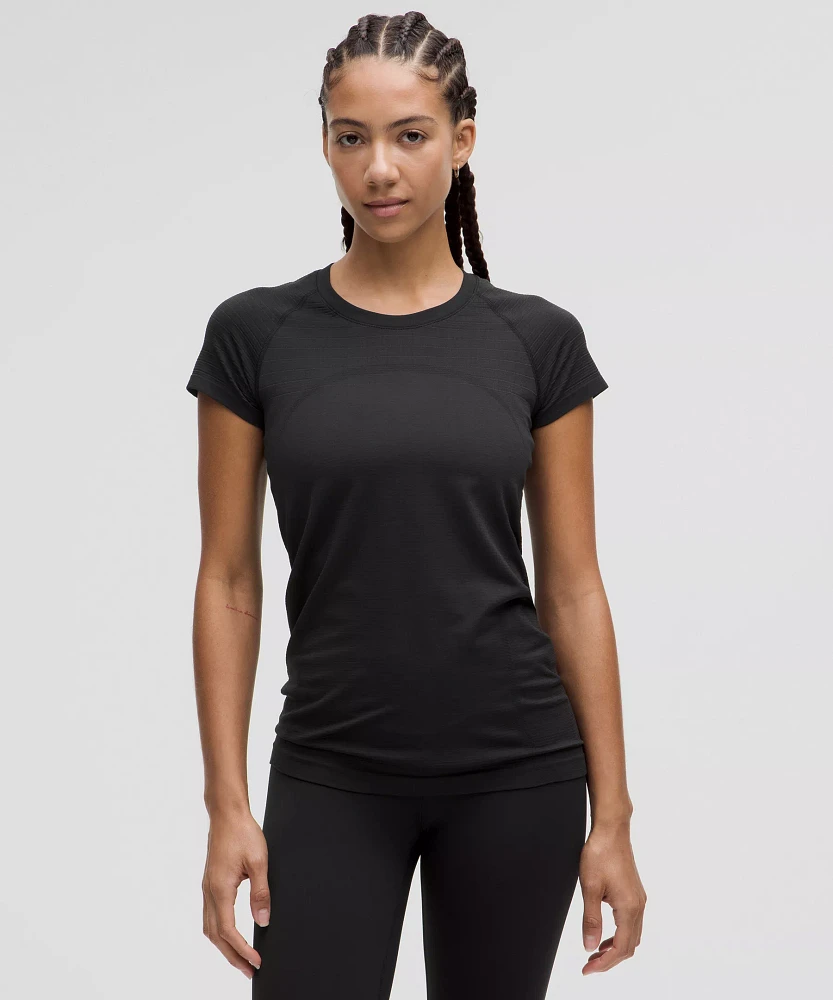 Swiftly Tech Short-Sleeve Shirt 2.0 Hip Length *Glow Stripe | Women's Short Sleeve Shirts & Tee's