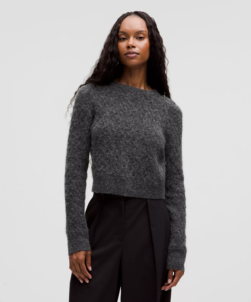 Alpaca Wool-Blend Crosshatch Sweater | Women's Sweaters