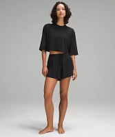 Modal Relaxed-Fit Cropped Short-Sleeve Shirt | Women's Short Sleeve Shirts & Tee's