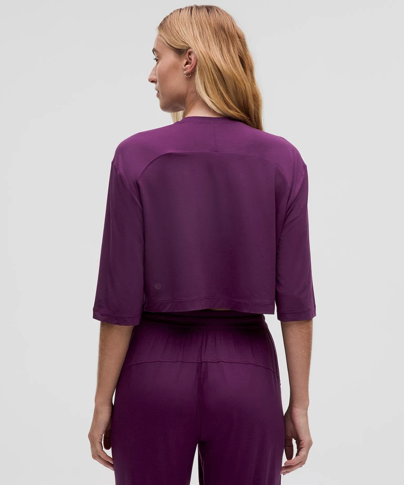 Modal Relaxed-Fit Cropped Short-Sleeve Shirt | Women's Short Sleeve Shirts & Tee's