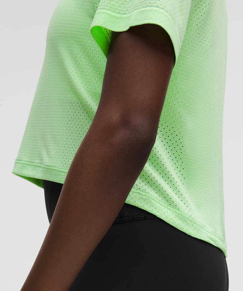 Swiftly High-Low Cropped Short-Sleeve Shirt | Women's Short Sleeve Shirts & Tee's