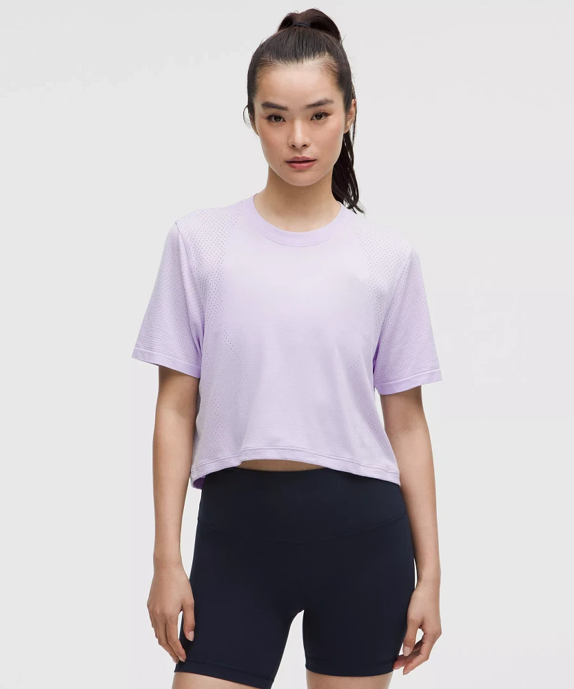 Swiftly High-Low Cropped Short-Sleeve Shirt | Women's Short Sleeve Shirts & Tee's