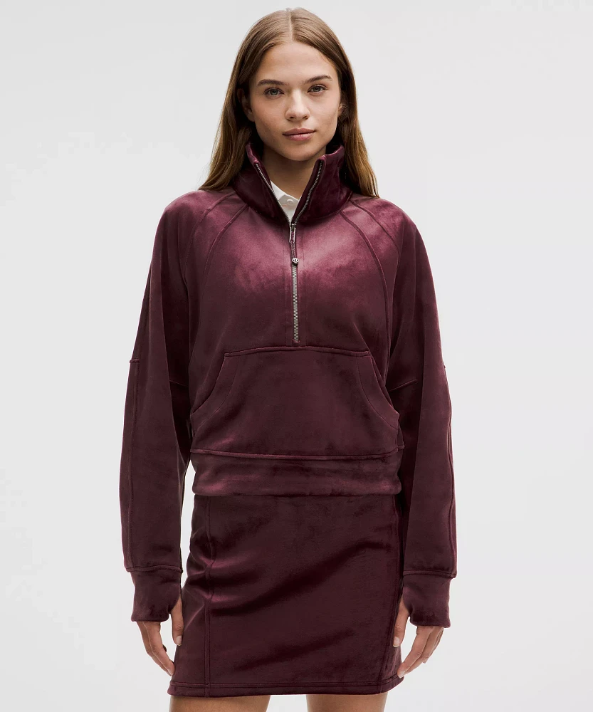 Scuba Oversized Funnel-Neck Half Zip *Velvet | Women's Hoodies & Sweatshirts