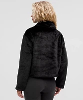 Plush Fleece Oversized-Collar Jacket | Women's Coats & Jackets