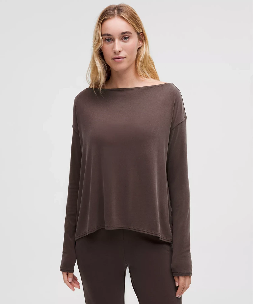 Drapey Softstreme Off-The-Shoulder Long-Sleeve Shirt | Women's Long Sleeve Shirts