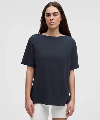 Relaxed-Fit Boatneck T-Shirt | Women's Short Sleeve Shirts & Tee's