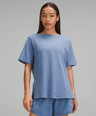 Relaxed-Fit Boatneck T-Shirt | Women's Short Sleeve Shirts & Tee's