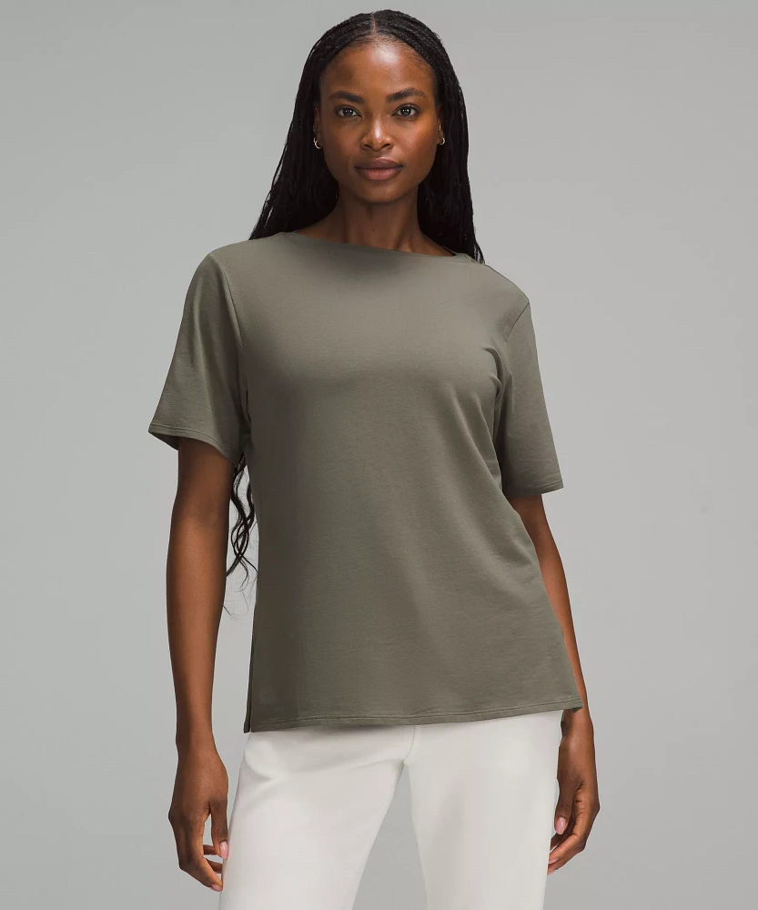 Relaxed-Fit Boatneck T-Shirt | Women's Short Sleeve Shirts & Tee's