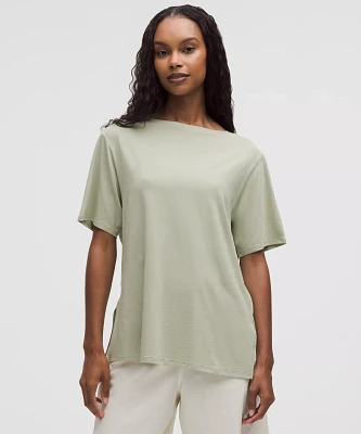 Relaxed-Fit Boatneck T-Shirt | Women's Short Sleeve Shirts & Tee's