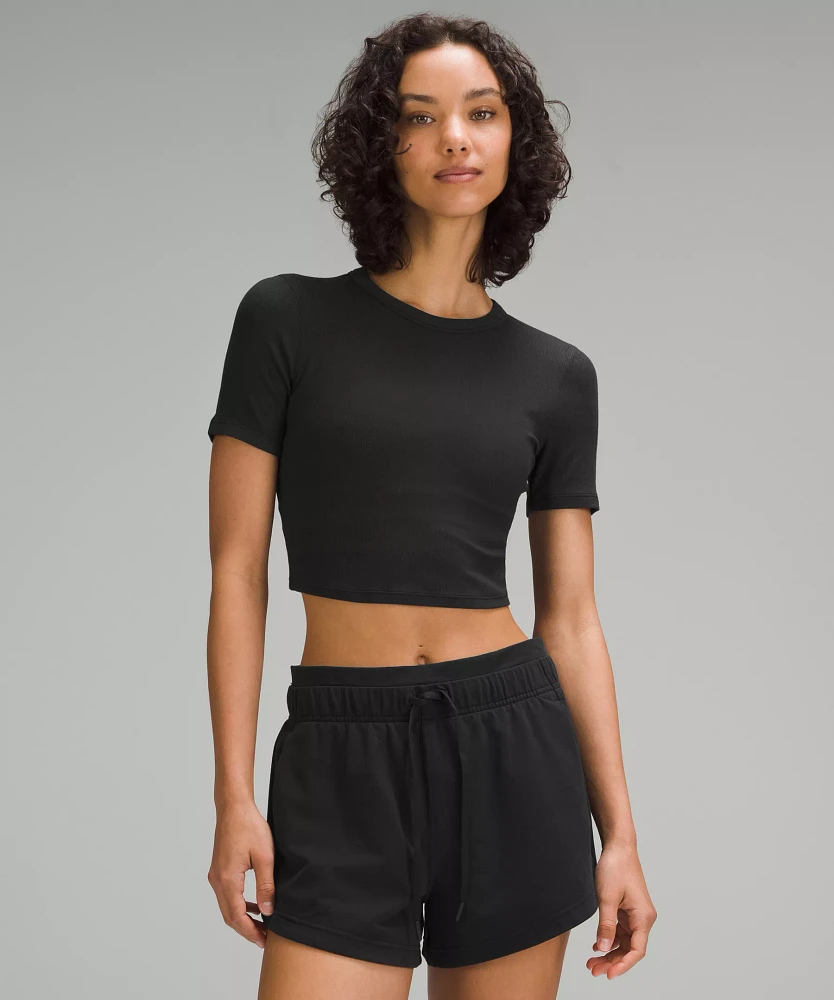 Hold Tight Straight-Hem Cropped T-Shirt | Women's Short Sleeve Shirts & Tee's