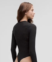 Lace Crewneck Long-Sleeve Bodysuit | Women's Bodysuits