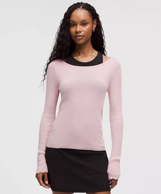 Cashmere Scalloped Cuff Crewneck | Women's Sweaters