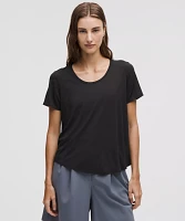 Modal-Silk Twist-Back Short-Sleeve Shirt | Women's Short Sleeve Shirts & Tee's