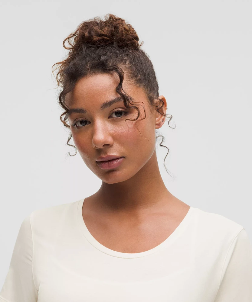 Modal-Silk Twist-Back Short-Sleeve Shirt | Women's Short Sleeve Shirts & Tee's