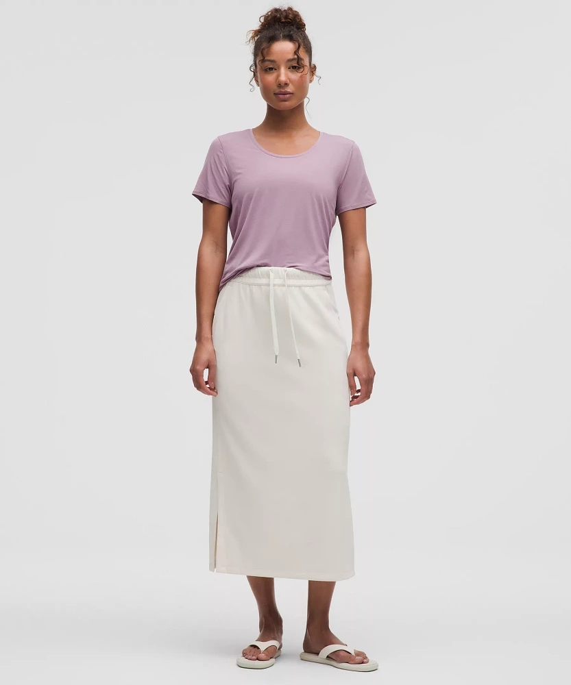 Modal-Silk Twist-Back Short-Sleeve Shirt | Women's Short Sleeve Shirts & Tee's