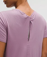 Modal-Silk Twist-Back Short-Sleeve Shirt | Women's Short Sleeve Shirts & Tee's