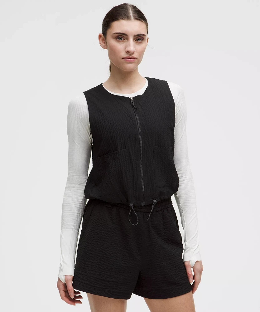 Grid-Texture Hiking Cargo Vest | Women's Hoodies & Sweatshirts