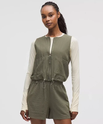 Grid-Texture Hiking Cargo Vest | Women's Hoodies & Sweatshirts