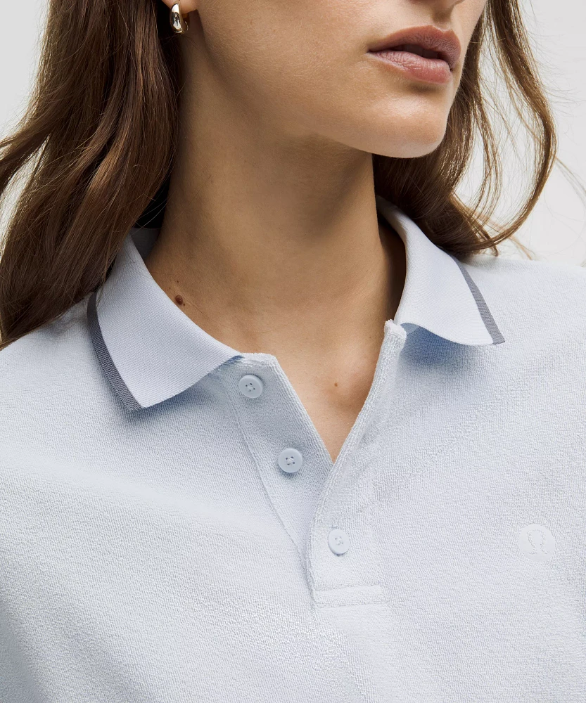 Cotton Terry Relaxed-Fit Polo Shirt | Women's Shirts