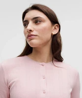 Cotton Pointelle Cropped Button Shirt | Women's Long Sleeve Shirts