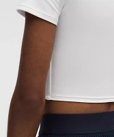 Tight-Fit Cropped Shelf-Bra T-Shirt *Light Support, B/C Cup | Women's Short Sleeve Shirts & Tee's