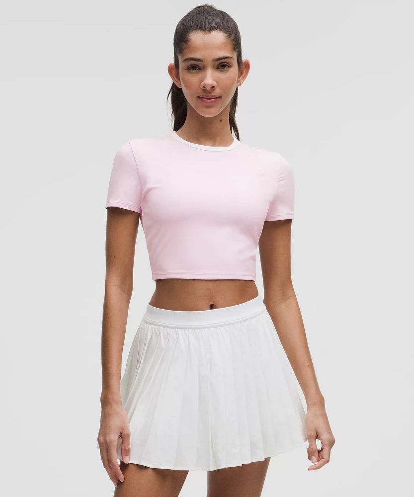 Tight-Fit Cropped Shelf-Bra T-Shirt *Light Support, B/C Cup | Women's Short Sleeve Shirts & Tee's