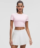 Tight-Fit Cropped Shelf-Bra T-Shirt *Light Support, B/C Cup | Women's Short Sleeve Shirts & Tee's