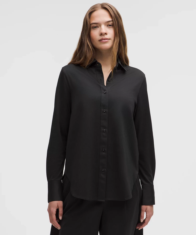 Knit Relaxed-Fit Overshirt | Women's Long Sleeve Shirts