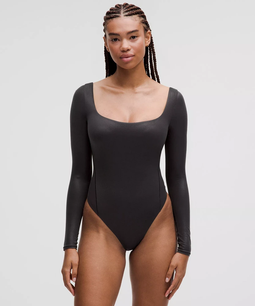 Wundermost Ultra-Soft Nulu Square-Neck Long-Sleeve Bodysuit *Shine | Women's Bodysuits