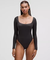 Wundermost Ultra-Soft Nulu Square-Neck Long-Sleeve Bodysuit *Shine | Women's Bodysuits