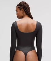 Wundermost Ultra-Soft Nulu Square-Neck Long-Sleeve Bodysuit *Shine | Women's Bodysuits