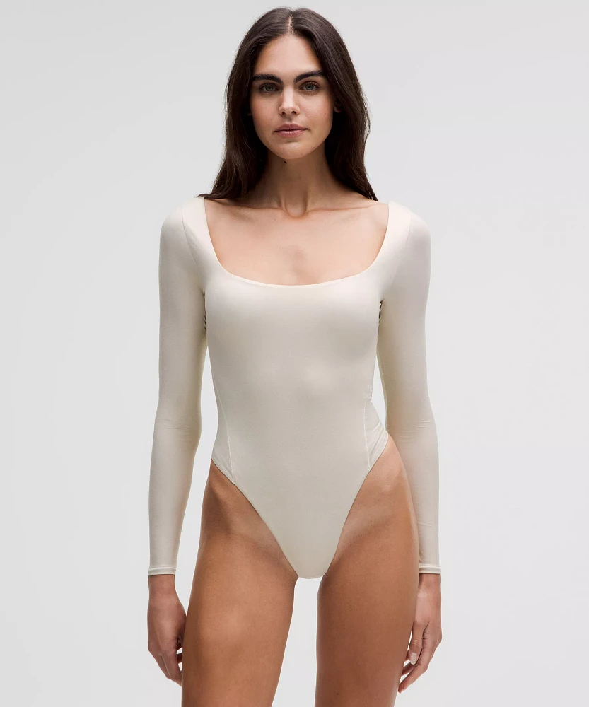 Wundermost Ultra-Soft Nulu Square-Neck Long-Sleeve Bodysuit *Shine | Women's Bodysuits