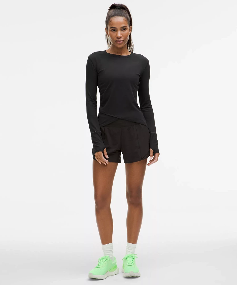 Rulu Gathered-Waist Long-Sleeve Running Top | Women's Long Sleeve Shirts