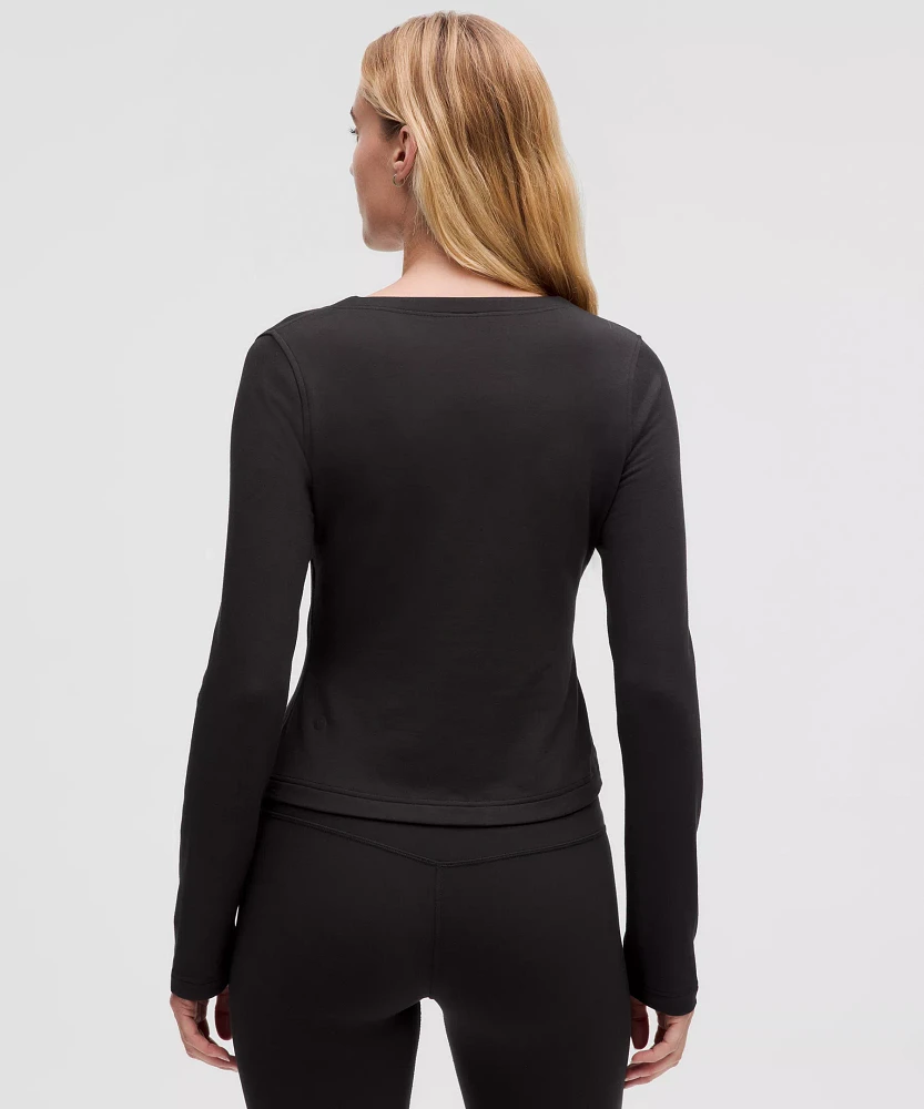 Modal Fleece Open-Front Long-Sleeve Shirt | Women's Long Sleeve Shirts