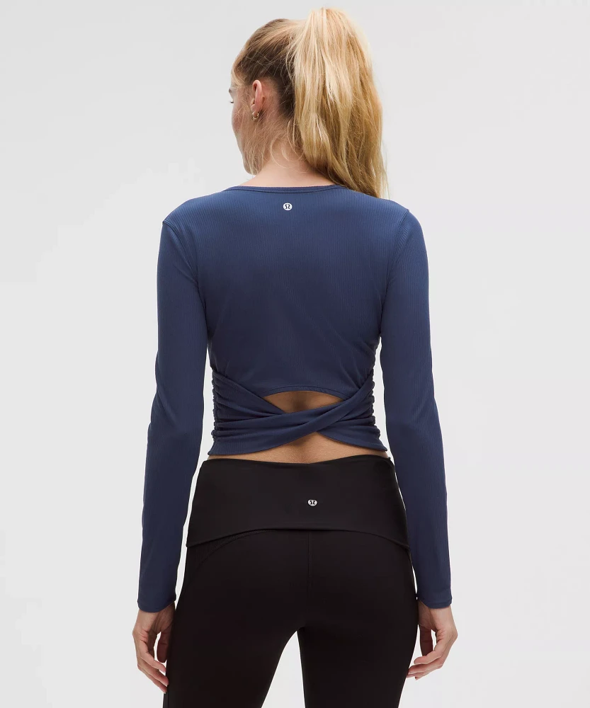 All It Takes Back-Twist Ribbed Long-Sleeve Shirt | Women's Long Sleeve Shirts