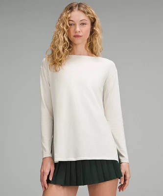 Relaxed-Fit Boatneck Long-Sleeve Shirt | Women's Long Sleeve Shirts