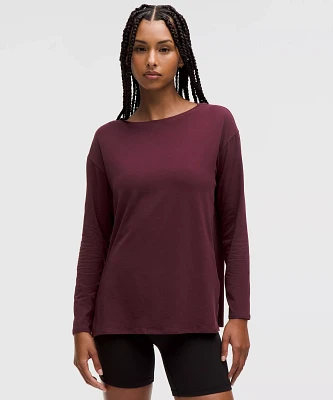 Relaxed-Fit Boatneck Long-Sleeve Shirt | Women's Long Sleeve Shirts