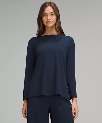 Relaxed-Fit Boatneck Long-Sleeve Shirt | Women's Long Sleeve Shirts