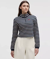 Cotton French Terry Cropped Half Zip | Women's Hoodies & Sweatshirts