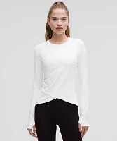 Rulu Gathered-Waist Long-Sleeve Running Top | Women's Long Sleeve Shirts