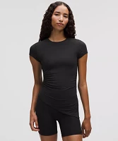 Modal-Silk Asymmetrical-Hem T-Shirt | Women's Short Sleeve Shirts & Tee's