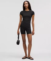 Modal-Silk Asymmetrical-Hem T-Shirt | Women's Short Sleeve Shirts & Tee's
